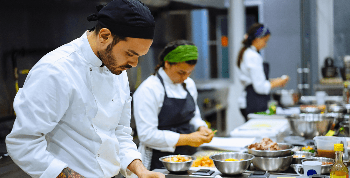people cooking meals