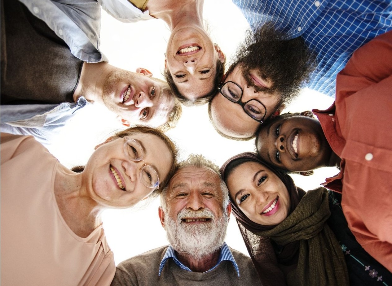 happy people of different age