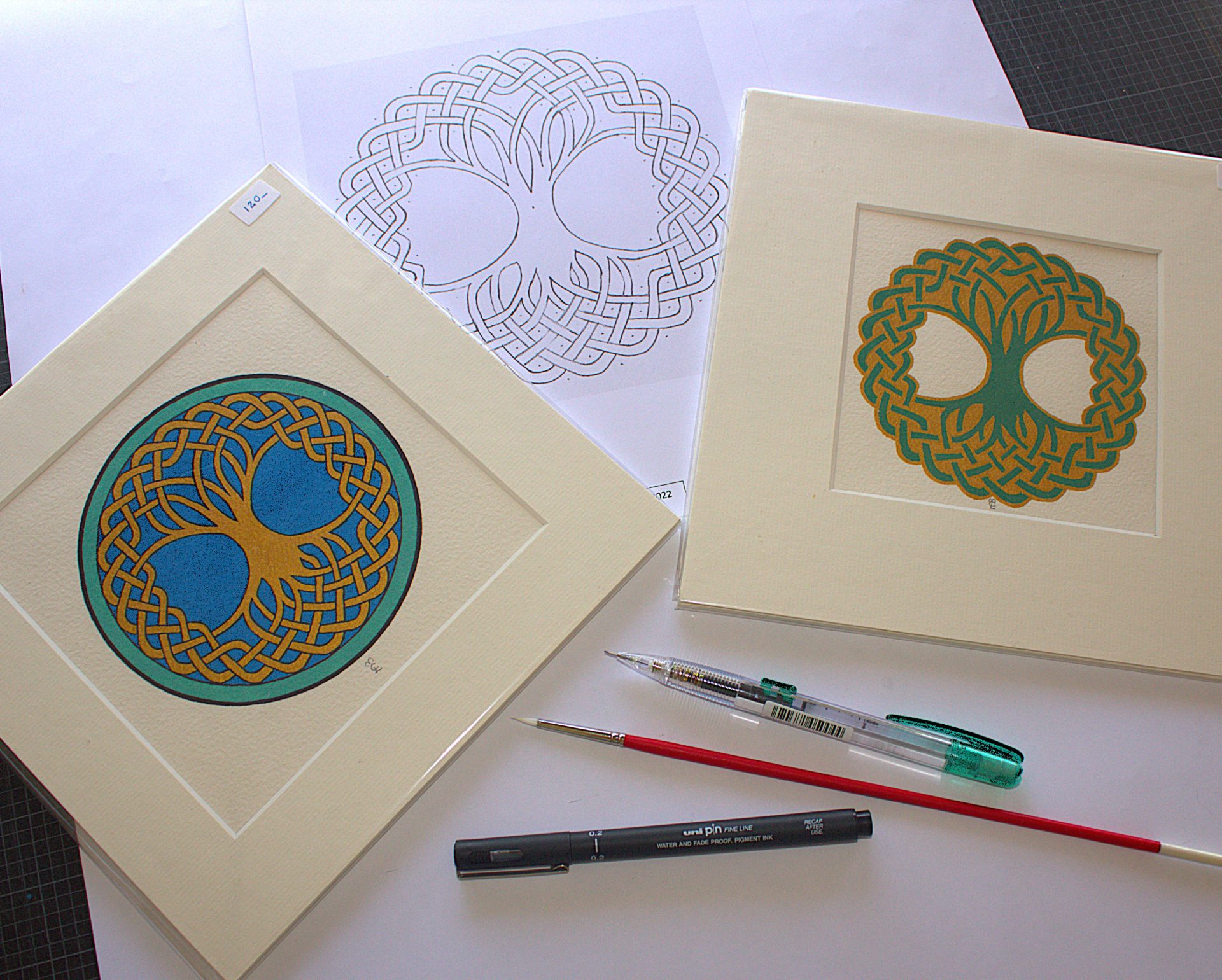 drawing of tree on paper