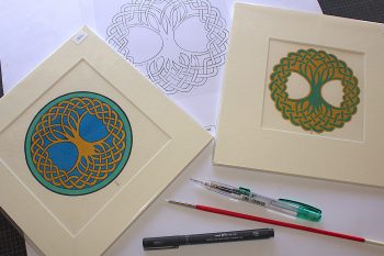 drawing of tree on paper