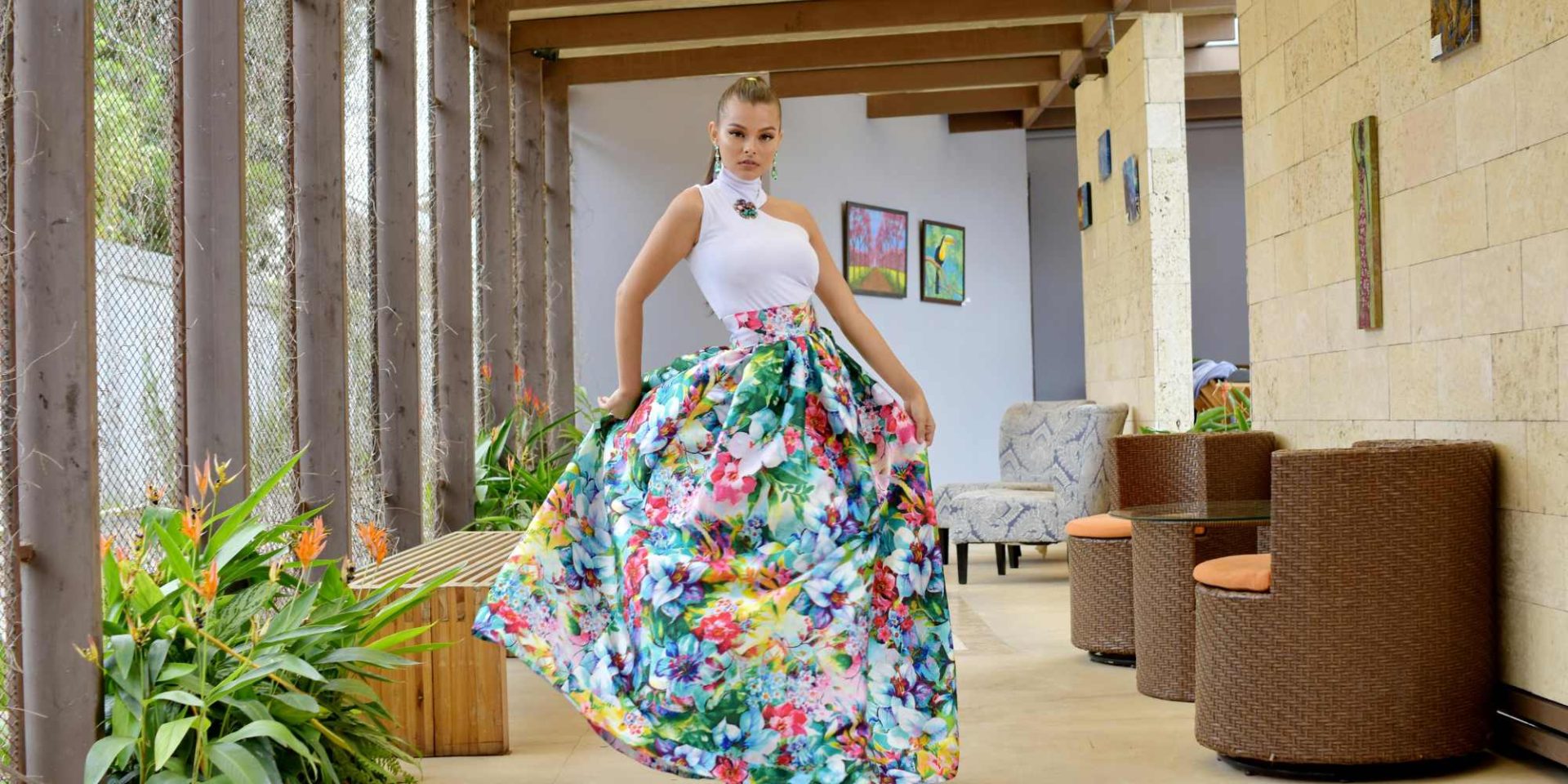 Women wearing a beatiful skirt