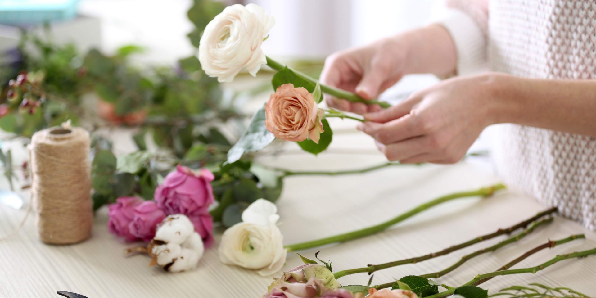 flowers lying on the table