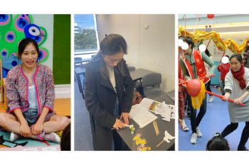 child care educator doing different activities